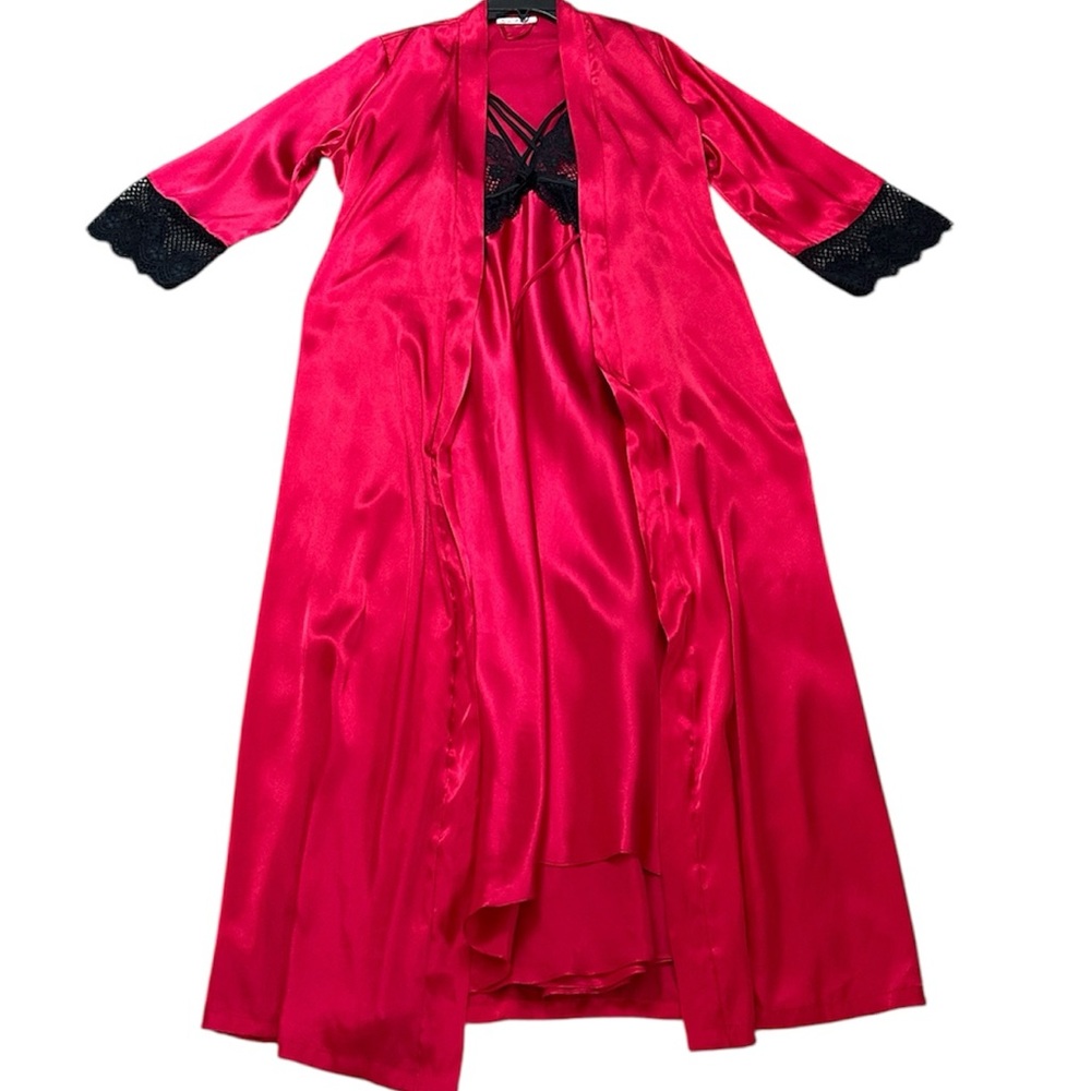 Linea Donatella The Luxe Satin Long Robe and Dress Set